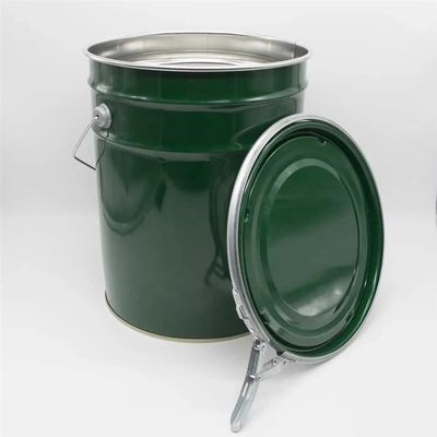 Balde de pintura de aço de 5 galões com tampa de anel de bloqueio de alavanca