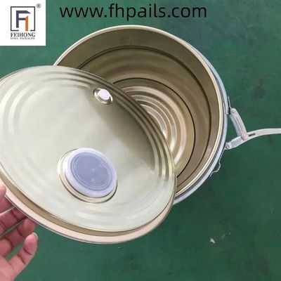 Farinha de café de aço inoxidável balde de metal vazio 20L com válvula de ar