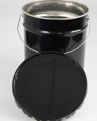 Aço preto sem revestimento 5 galões balde de tinta 5 galões com tampas de bordas de flores