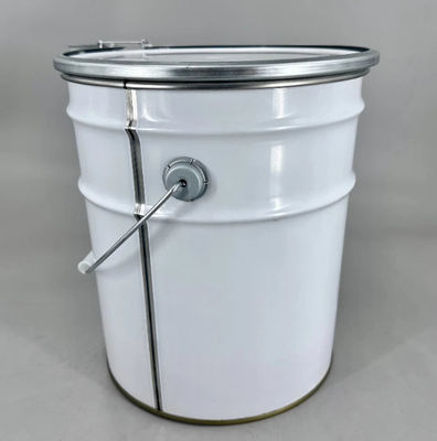 Balde de aço com cabeça aberta de 20 litros com tampa e alça para água e base de solvente