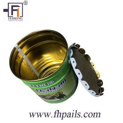 Balde de gordura de metal de 5 litros com tampa encaracolada