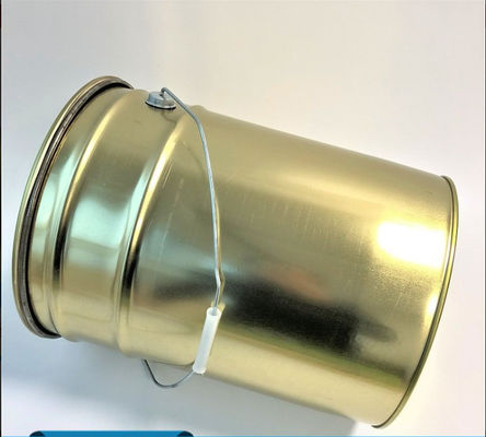 Balde de tinta de metal dourado 5 galões com fecho de anel de bloqueio de alavanca para tintas à base de água