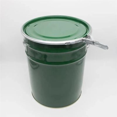 Balde de pintura de aço de 5 galões com tampa de anel de bloqueio de alavanca