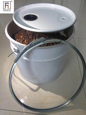 Farinha de café de aço inoxidável balde de metal vazio 20L com válvula de ar