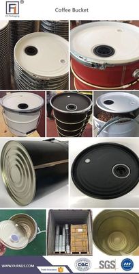 Balde de metal de 25 litros com tampa para grãos de café torrados