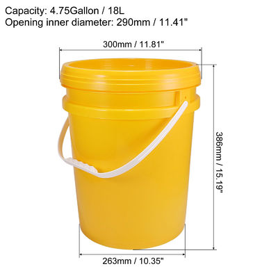 PE 18L Latax Plastic Paint Buckets With Lid Plastic Handle Classificado pela ONU