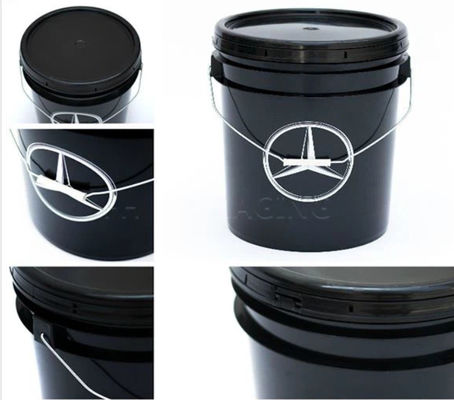 18 litros de plástico preto recipientes de balde para lavagem de carro personalizado
