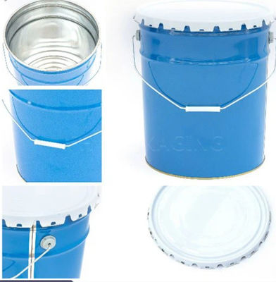 Balde de solvente sólido de aço de 5 litros com tampa de borda encaracolada