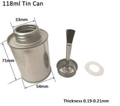 118ML recipientes de lata metálica com tampa de parafuso para adesivos químicos
