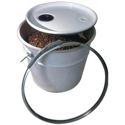 5 galões de baldes de metal seguros para alimentos para armazenamento e transporte de grãos de café