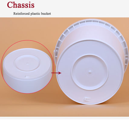 Containers de balde de plástico branco de 3 galões de qualidade alimentar com tampa de alça