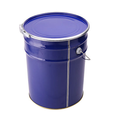 Balde de tinta de metal de lata redonda de 6 galões com fecho de alavanca e tampa de anel e alça de metal