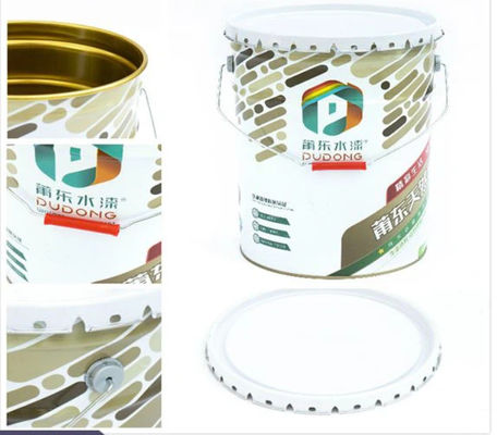 Ouro Fenólico revestido produtos químicos balde de metal com tampa