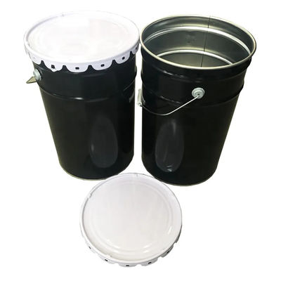 Balde de tinta de metal cilíndrico de 25L com tampa de flores para embalagem de tinta
