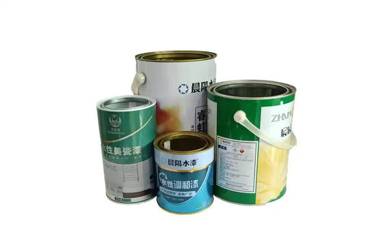 1 galão de tinta de óleo redonda, latas de estanho de ferro com alça de plástico