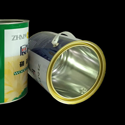 1 galão de tinta de óleo redonda, latas de estanho de ferro com alça de plástico