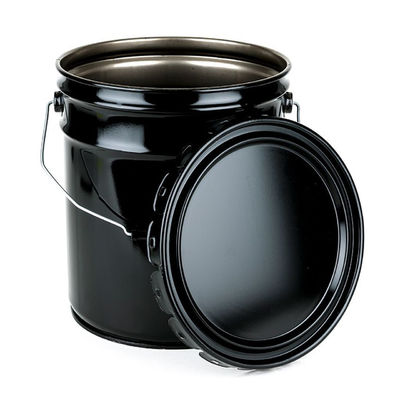 5 galões de aço preto Crimp Cover Balde