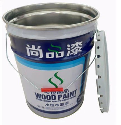Balde de pintura de alça de metal de 20L com junta de borracha e logotipo personalizado
