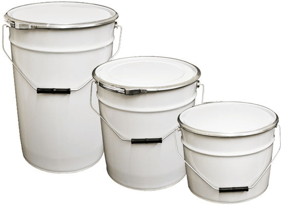 Balde de solvente industrial de polipropileno branco pesado com resistência à temperatura